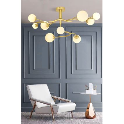 Brilagi - LED Bevestigde Hanglamp MISTEL 9xG9/3W/230V goud/wit