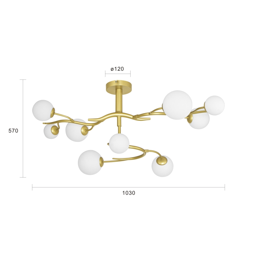 Brilagi - LED Bevestigde Hanglamp MISTEL 9xG9/3W/230V goud/wit