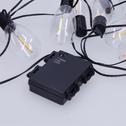 Brilagi - LED buiten decoratief lichtsnoer 10xLED/3xAA 3,2m IP44 warm wit