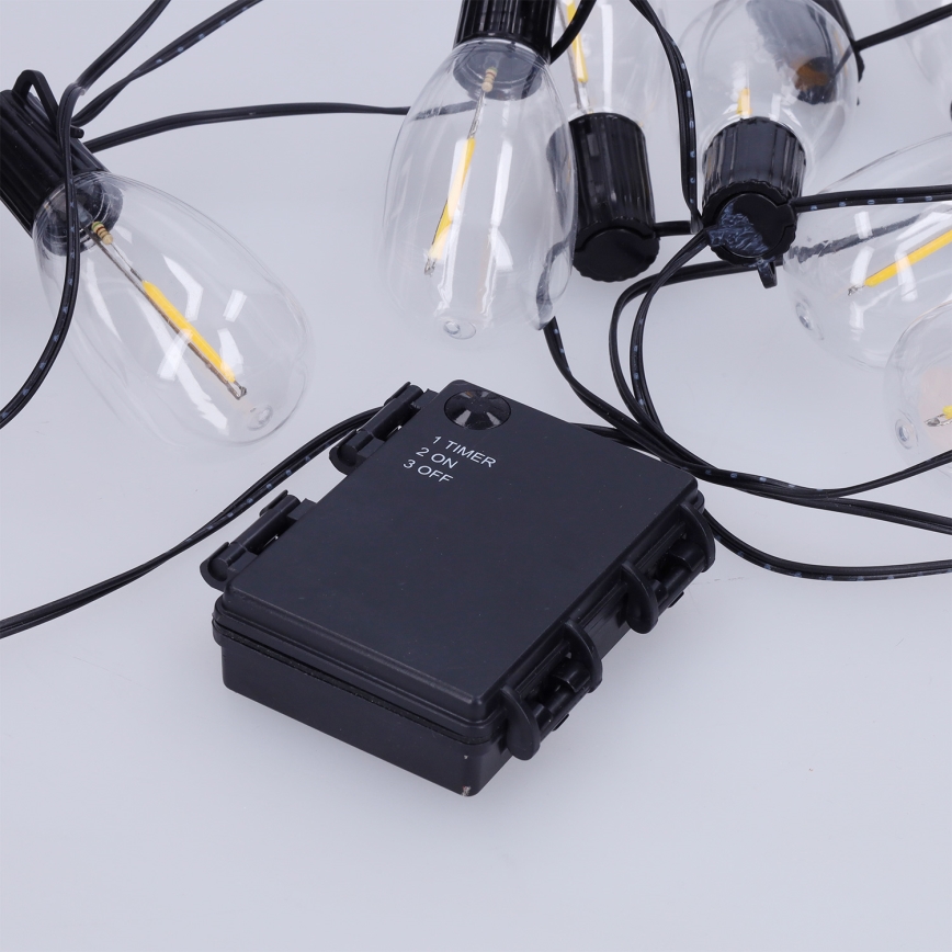 Brilagi - LED buiten decoratief lichtsnoer 10xLED/3xAA 3,2m IP44 warm wit