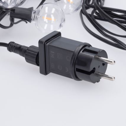 Brilagi - LED buiten decoratieve lichtsnoer GIRLANDA 10xE12/0,6W/230V 8m zwart IP44 warm wit