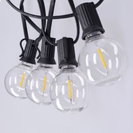 Brilagi - LED buiten decoratieve lichtsnoer GIRLANDA 10xE12/0,6W/230V 8m zwart IP44 warm wit