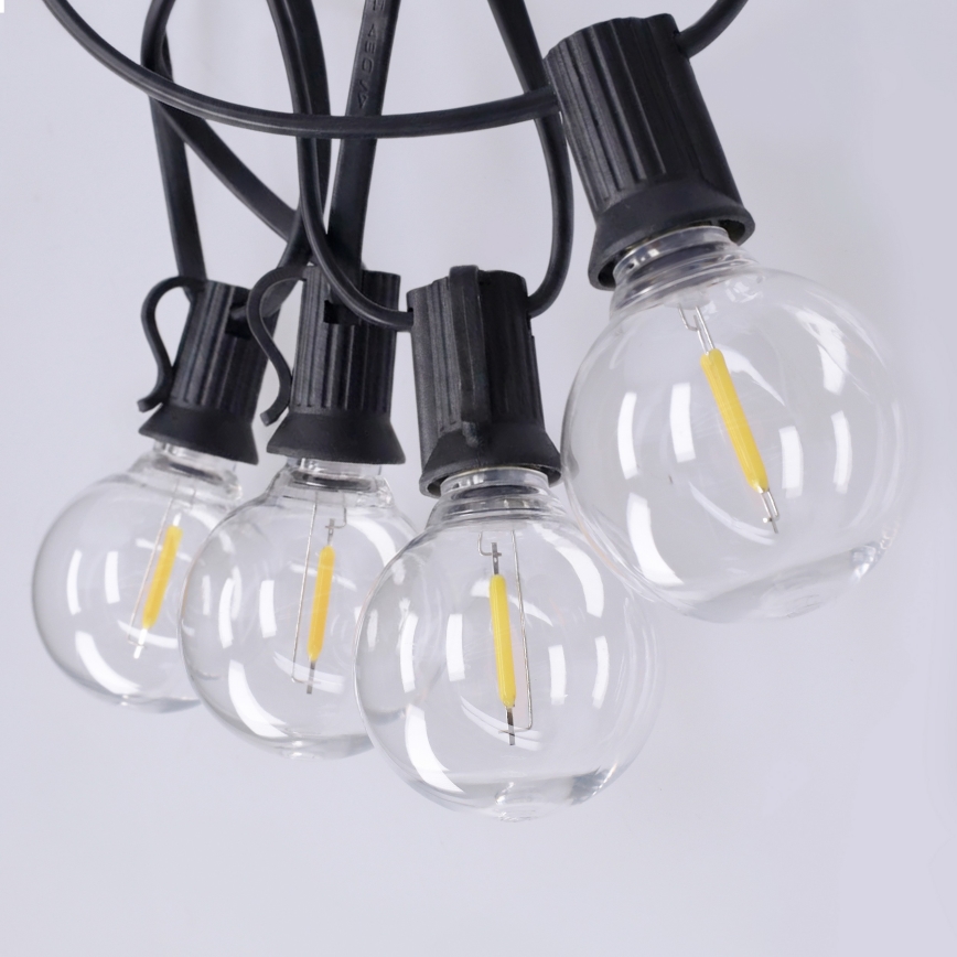 Brilagi - LED buiten decoratieve lichtsnoer GIRLANDA 10xE12/0,6W/230V 8m zwart IP44 warm wit
