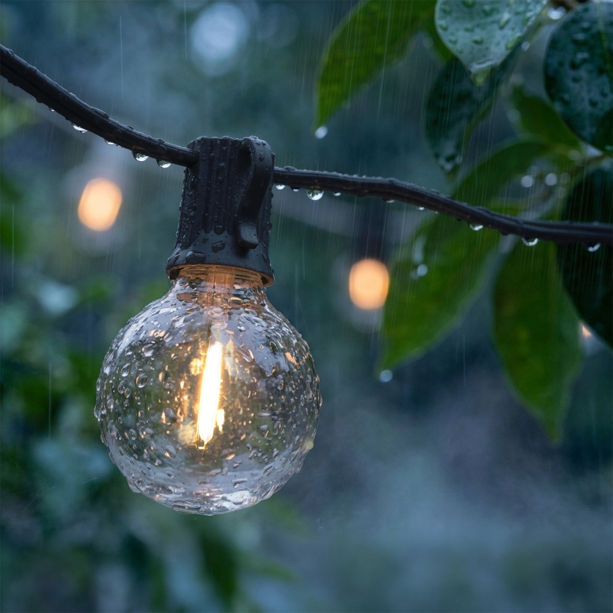 Brilagi - LED buiten decoratieve lichtsnoer GIRLANDA 25xE12/0,36W/24V 20m zwart IP44 warm wit