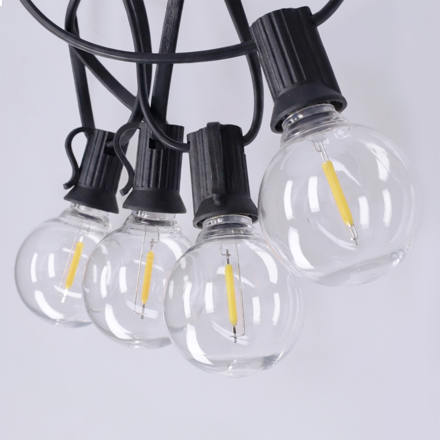 Brilagi - LED buiten decoratieve lichtsnoer GIRLANDA 25xE12/0,36W/24V 20m zwart IP44 warm wit