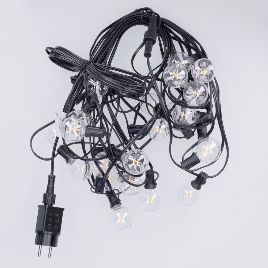 Brilagi - LED buiten decoratieve lichtsnoer GIRLANDA 25xE12/0,36W/24V 20m zwart IP44 warm wit
