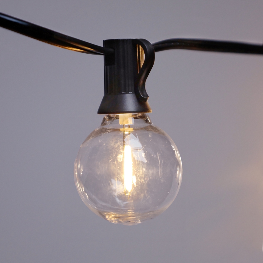 Brilagi - LED-buitenslinger GIRLANDA 10xE12/0,6W/230V 8m zwart IP44 warm wit