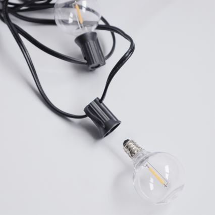 Brilagi - LED-buitenslinger GIRLANDA 10xE12/0,6W/230V 8m zwart IP44 warm wit