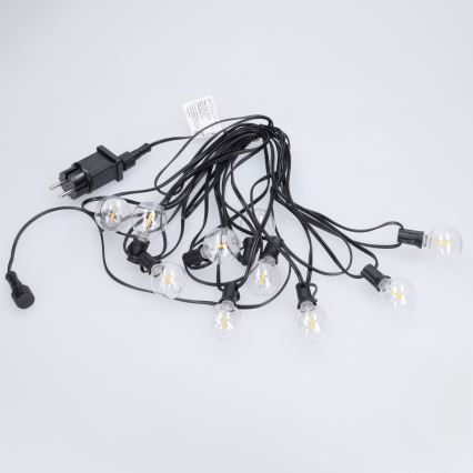 Brilagi - LED-buitenslinger GIRLANDA 10xE12/0,6W/230V 8m zwart IP44 warm wit
