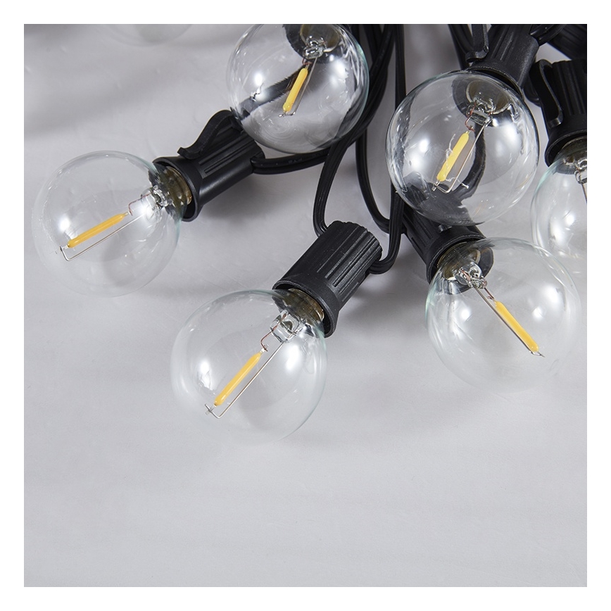 Brilagi - LED buitendecoratieve lichtslinger GIRLANDA 10xE12/0,6W/230V 8m zwart IP44 warm wit