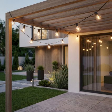 Brilagi - LED buiten decoratieve lichtsnoer GIRLANDA 18xE12/0,6W/230V 13m zwart IP44 warm wit