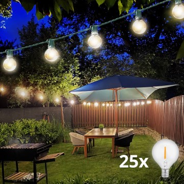 Brilagi - LED buiten decoratieve lichtsnoer GIRLANDA 25xE12/0,8W/230V 20m groen IP44 warm wit