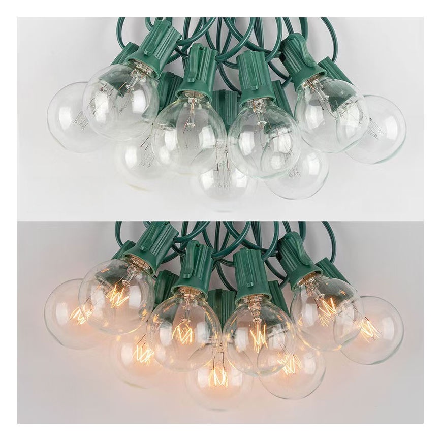 Brilagi - LED buiten decoratieve lichtsnoer GIRLANDA 25xE12/0,8W/230V 20m groen IP44 warm wit