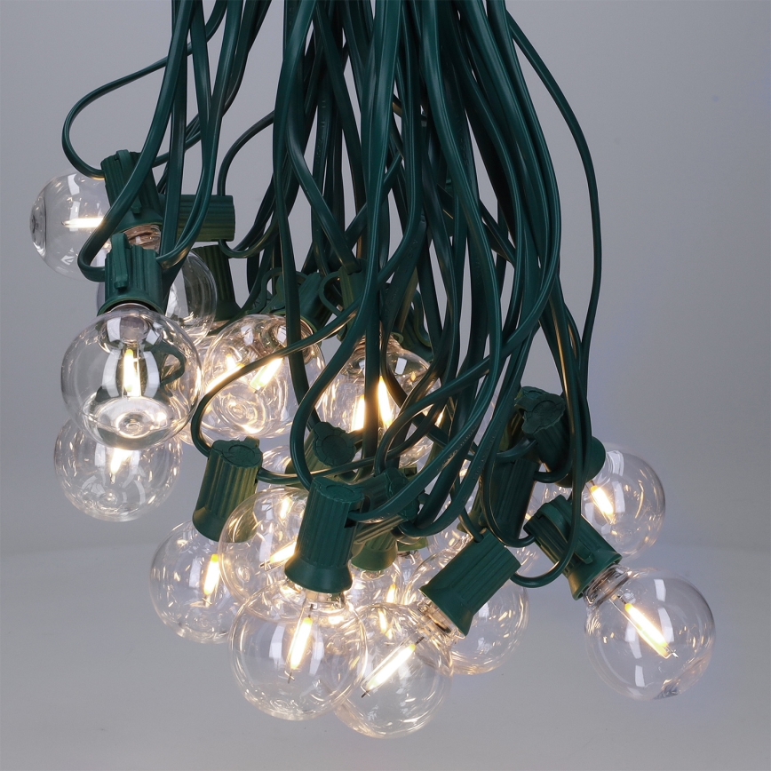 Brilagi - LED buiten decoratieve lichtsnoer GIRLANDA 25xE12/0,8W/230V 20m groen IP44 warm wit