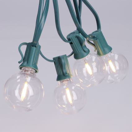 Brilagi - LED buiten decoratieve lichtsnoer GIRLANDA 25xE12/0,8W/230V 20m groen IP44 warm wit