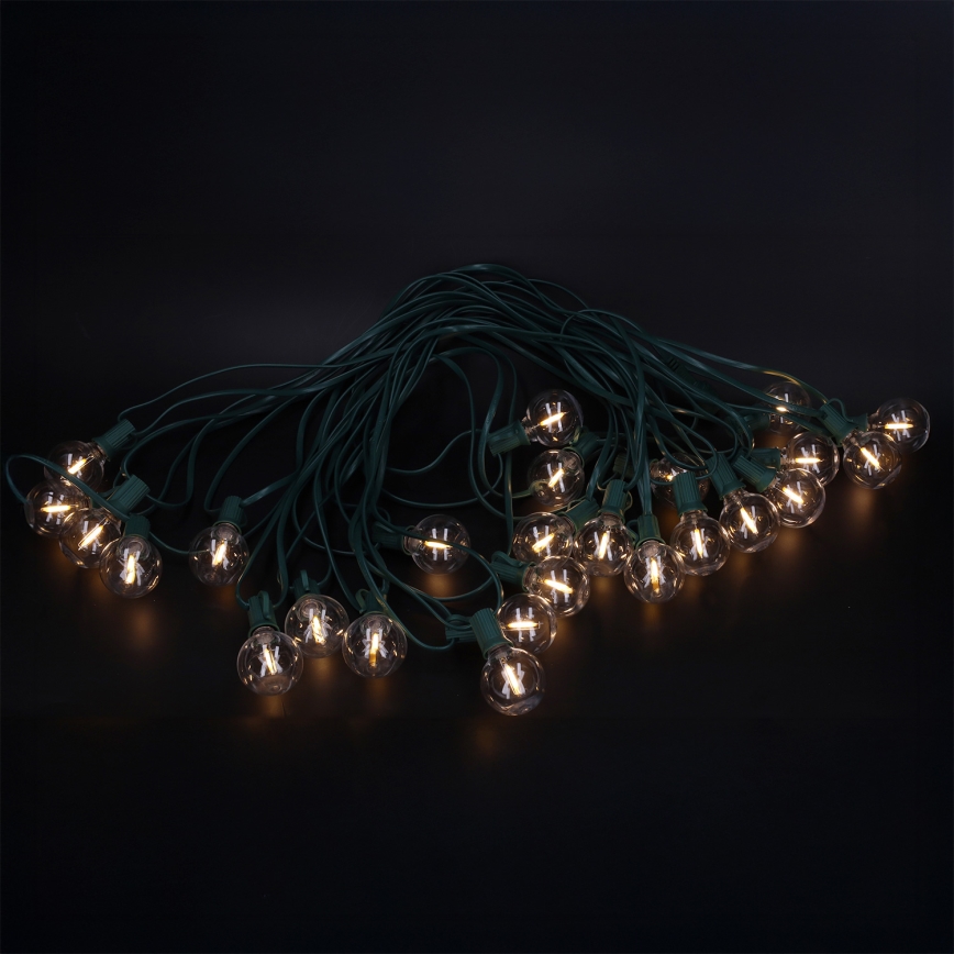 Brilagi - LED buiten decoratieve lichtsnoer GIRLANDA 25xE12/0,8W/230V 20m groen IP44 warm wit