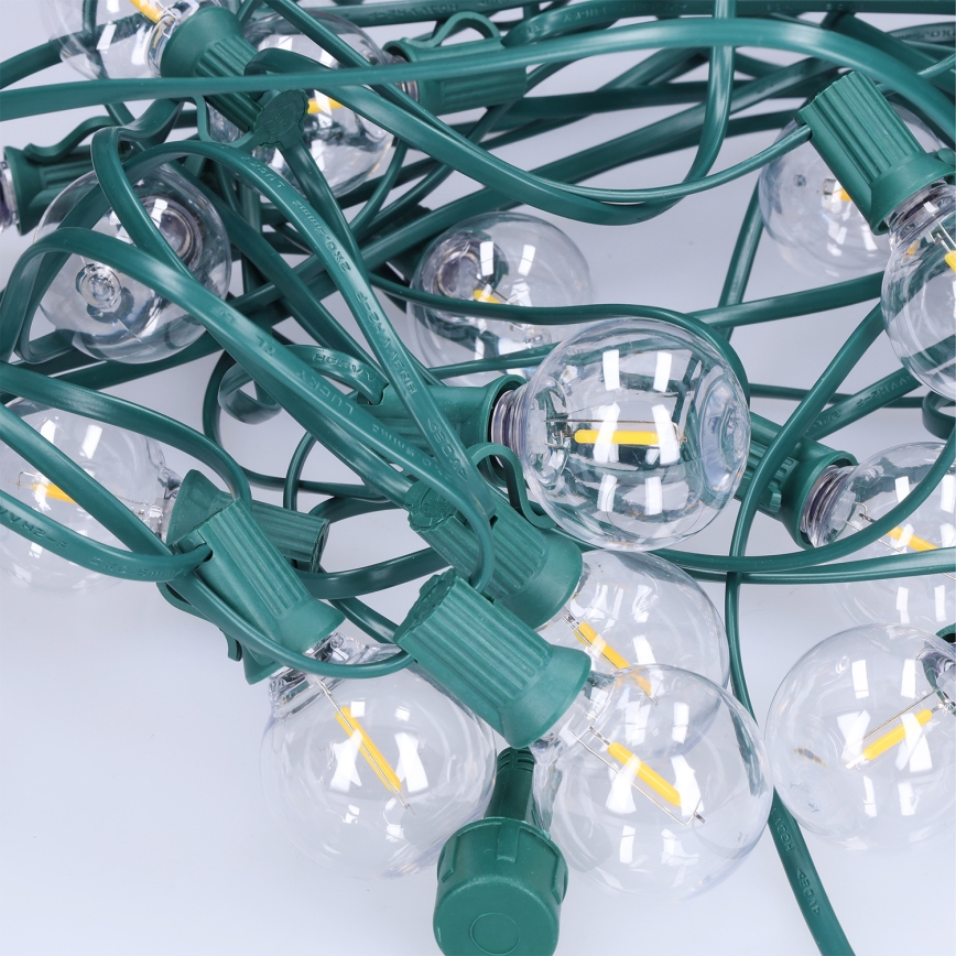 Brilagi - LED buiten decoratieve lichtsnoer GIRLANDA 25xE12/0,8W/230V 20m groen IP44 warm wit