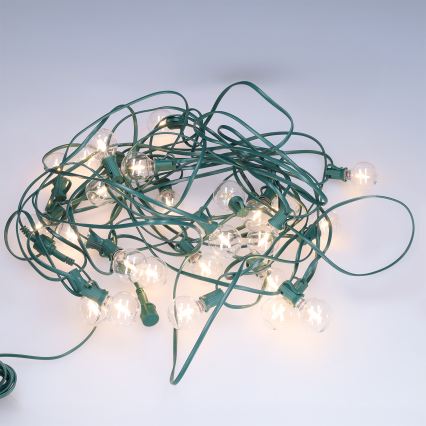 Brilagi - LED buiten decoratieve lichtsnoer GIRLANDA 25xE12/0,8W/230V 20m groen IP44 warm wit