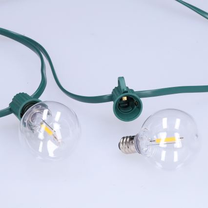 Brilagi - LED buiten decoratieve lichtsnoer GIRLANDA 25xE12/0,8W/230V 20m groen IP44 warm wit