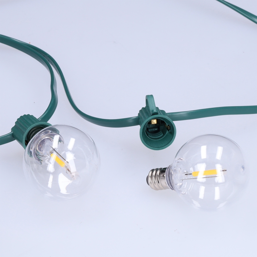 Brilagi - LED buiten decoratieve lichtsnoer GIRLANDA 25xE12/0,8W/230V 20m groen IP44 warm wit