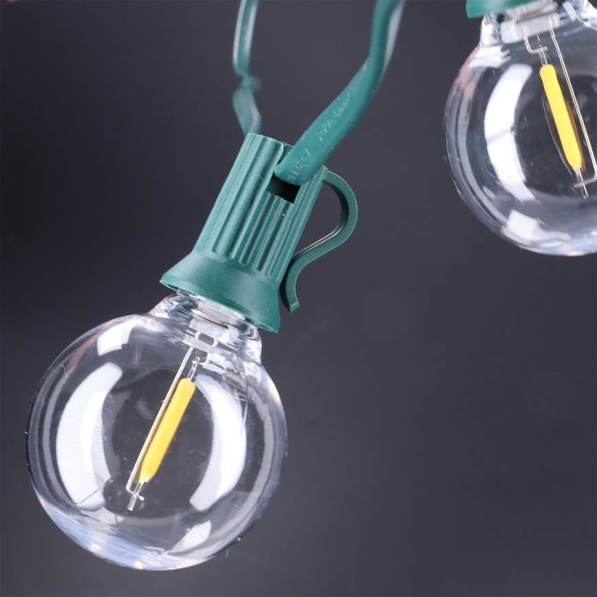 Brilagi - LED buiten decoratieve lichtsnoer GIRLANDA 25xE12/0,8W/230V 20m groen IP44 warm wit