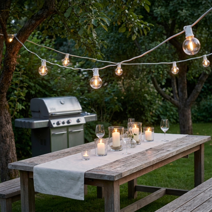Brilagi - LED buiten decoratieve slinger GIRLANDA 25xE12/0,6W/230V 20m wit IP44 warm wit