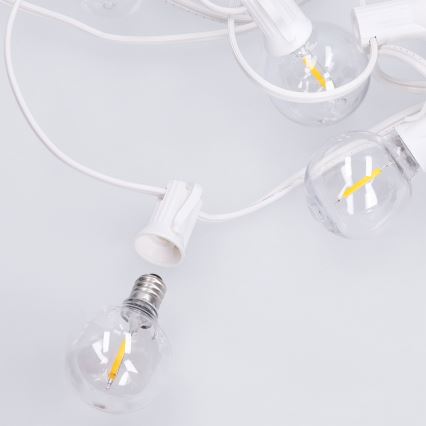 Brilagi - LED buiten decoratieve slinger GIRLANDA 25xE12/0,6W/230V 20m wit IP44 warm wit