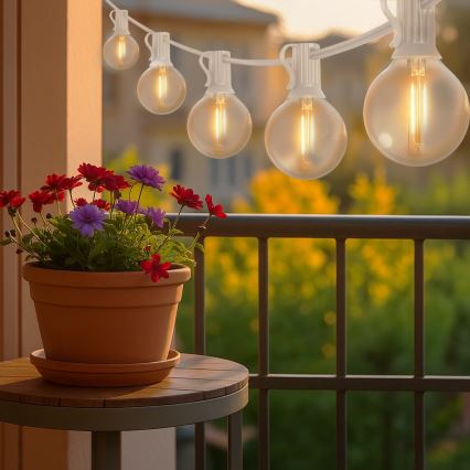 Brilagi - LED buiten decoratief lichtsnoer GIRLANDA 10xE12/0,6W/230V 8m wit IP44 warm wit