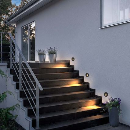 Brilagi - LED buiten-inbouwarmatuur STAIRDOT LED/2W/230V zwart IP65 rond