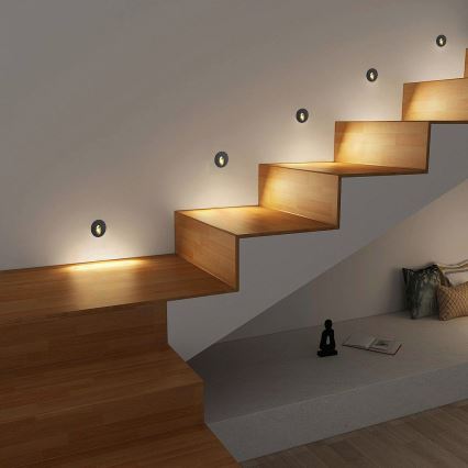 Brilagi - LED buiten-inbouwarmatuur STAIRDOT LED/2W/230V zwart IP65 rond