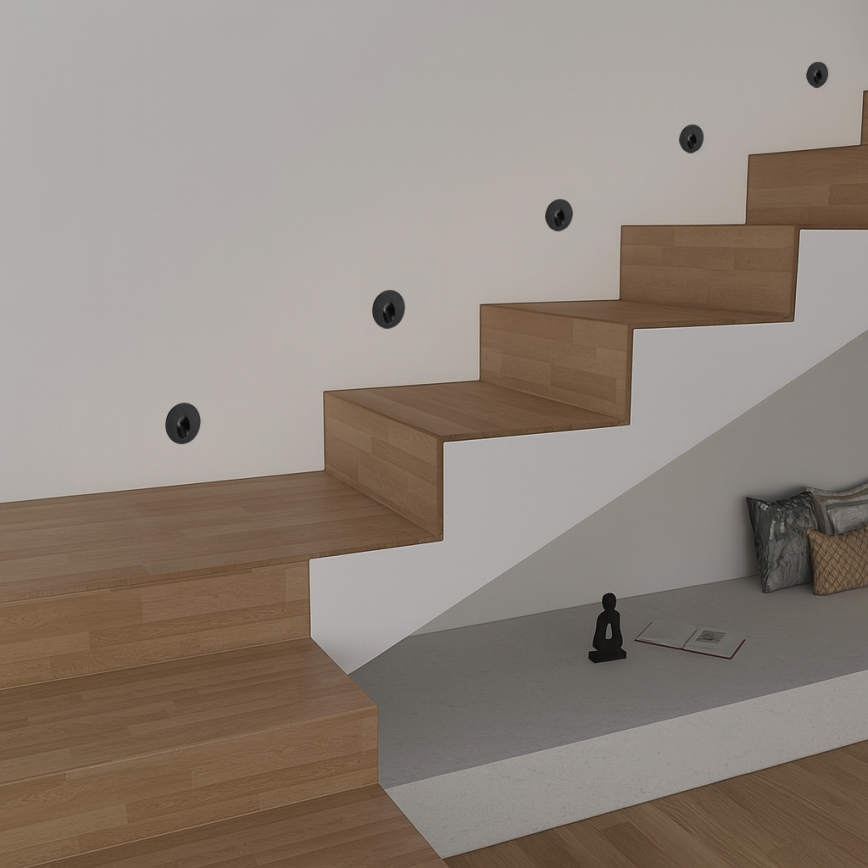 Brilagi - LED buiten-inbouwarmatuur STAIRDOT LED/2W/230V zwart IP65 rond