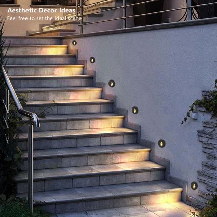 Brilagi - LED buiten-inbouwarmatuur STAIRDOT LED/2W/230V zwart IP65 rond