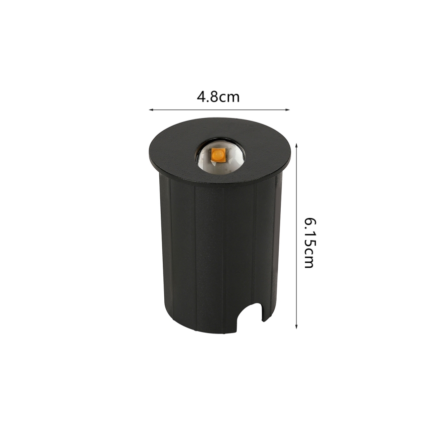 Brilagi - LED buiten-inbouwarmatuur STAIRDOT LED/2W/230V zwart IP65 rond