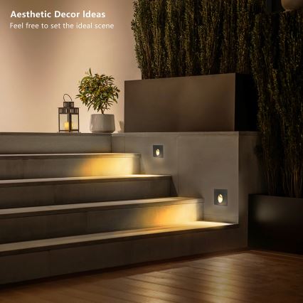 Brilagi - LED buiten-inbouwarmatuur STAIRDOT LED/2W/230V zwart IP65 vierkant