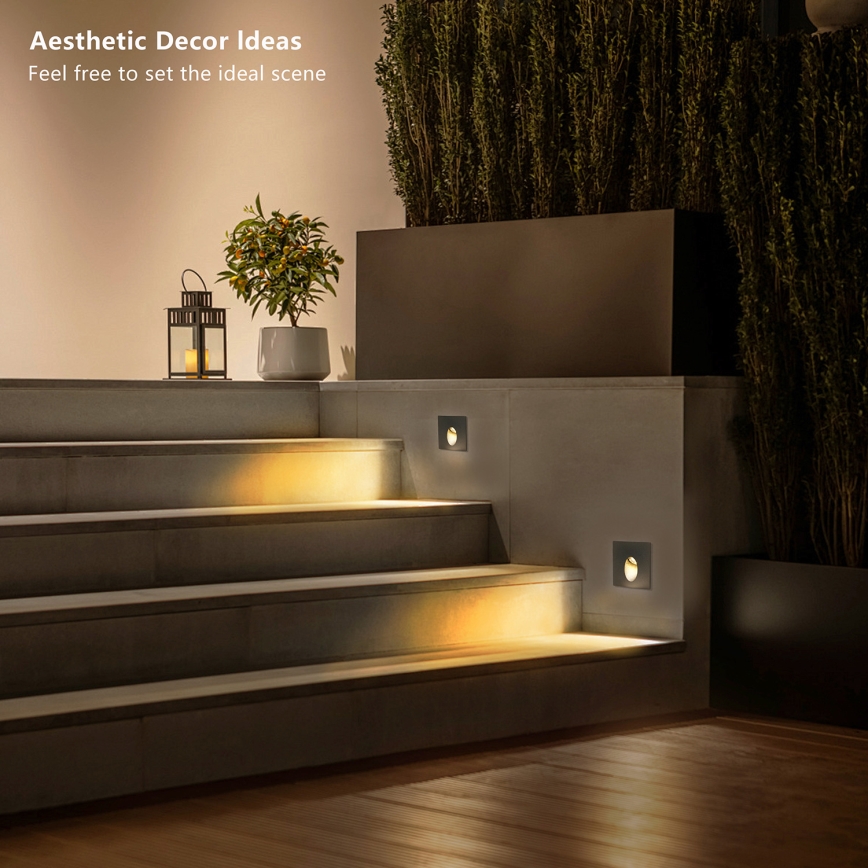 Brilagi - LED buiten-inbouwarmatuur STAIRDOT LED/2W/230V zwart IP65 vierkant