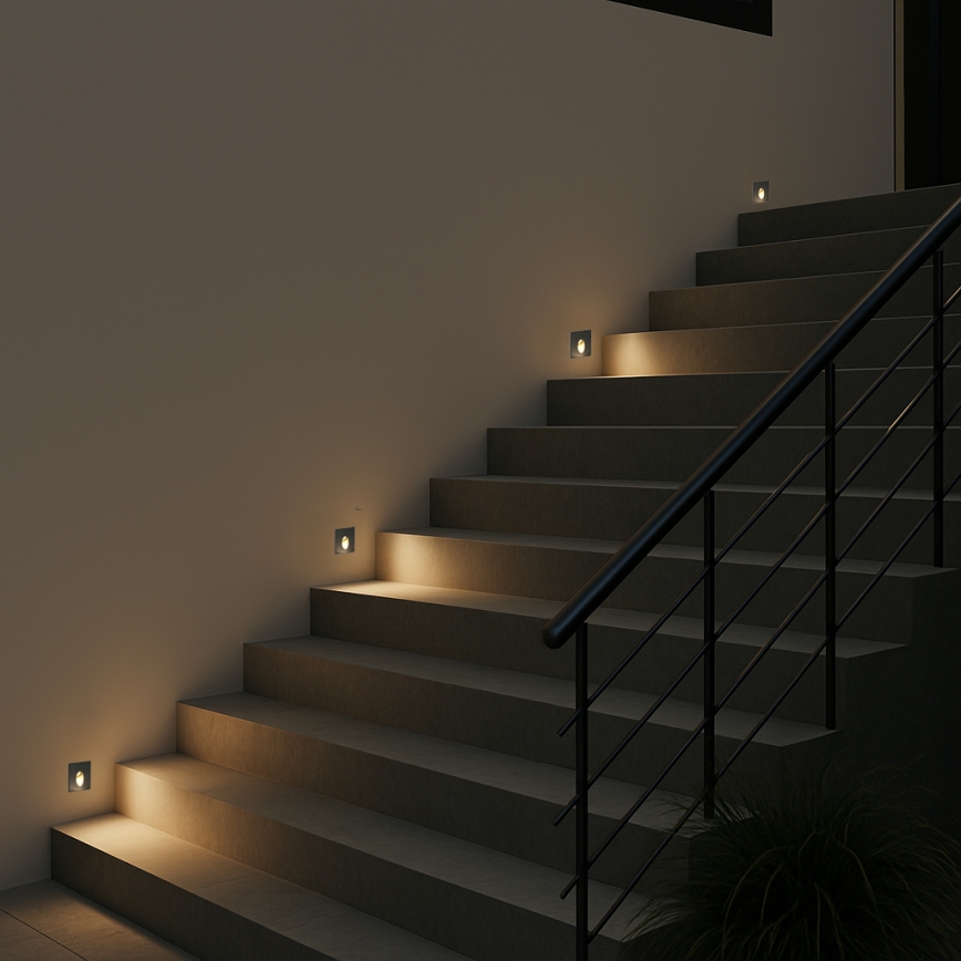 Brilagi - LED buiten-inbouwarmatuur STAIRDOT LED/2W/230V zwart IP65 vierkant
