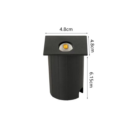 Brilagi - LED buiten-inbouwarmatuur STAIRDOT LED/2W/230V zwart IP65 vierkant