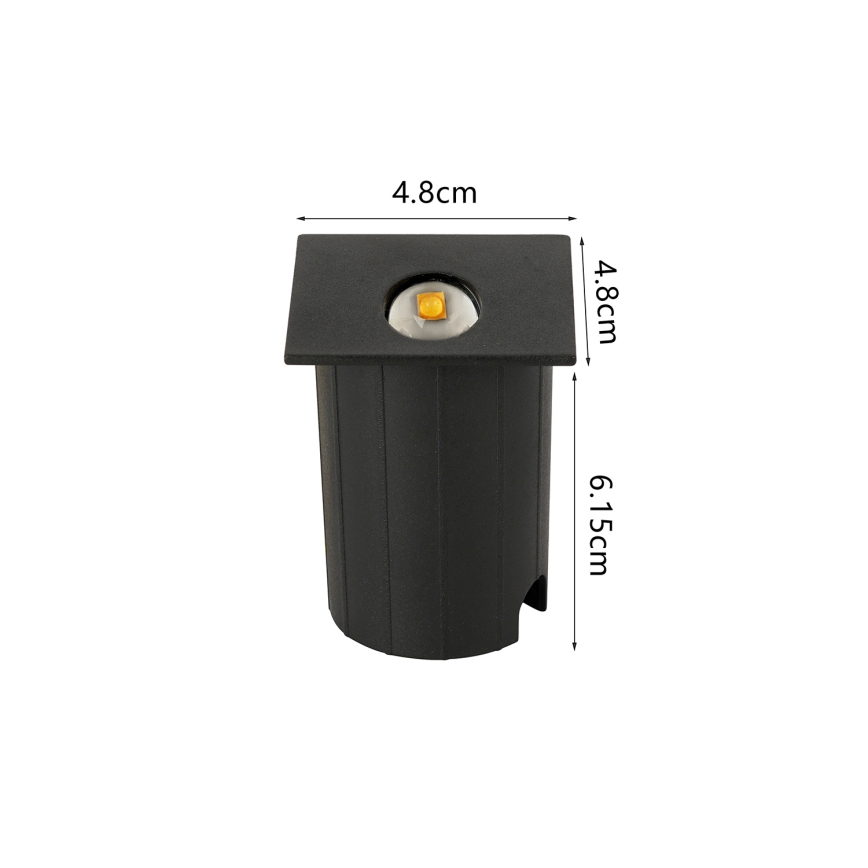Brilagi - LED buiten-inbouwarmatuur STAIRDOT LED/2W/230V zwart IP65 vierkant