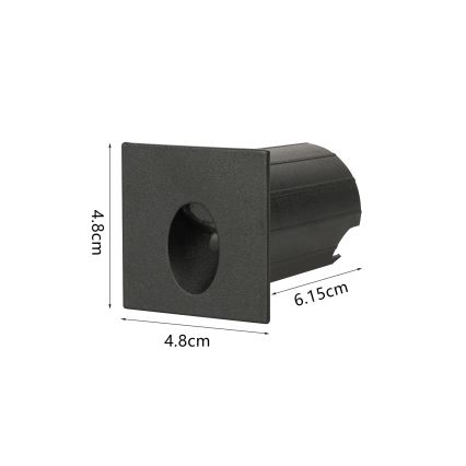 Brilagi - LED buiten-inbouwarmatuur STAIRDOT LED/2W/230V zwart IP65 vierkant