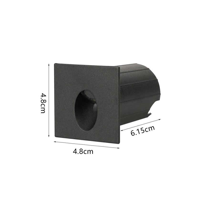 Brilagi - LED buiten-inbouwarmatuur STAIRDOT LED/2W/230V zwart IP65 vierkant