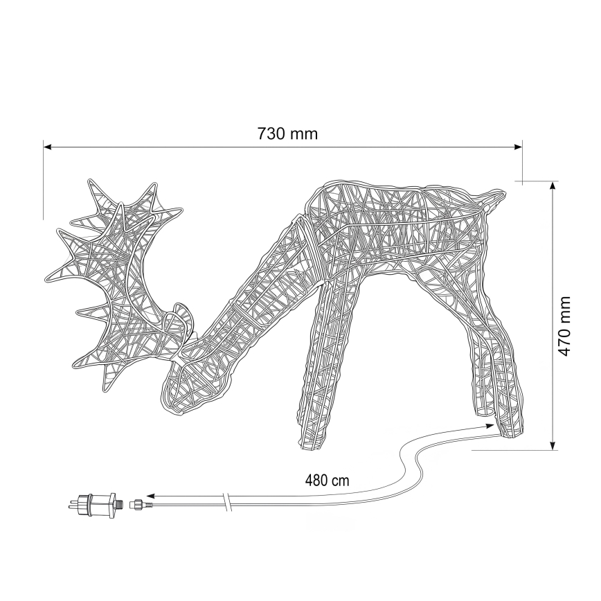BRILAGI - LED buiten kerstdecoratie LED/1,5W/230V IP44 73x47 cm rendier