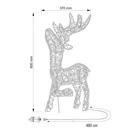 BRILAGI - LED Buiten kerstdecoratie LED/3,3W/230V IP44 60x37 cm rendier