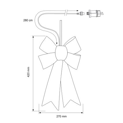 BRILAGI - LED Buiten kerstdecoratie LED/3,3W/230V IP44 zilveren strik