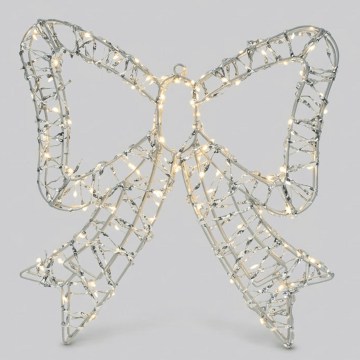 BRILAGI - LED Buiten kerstdecoratie LED/3,6W/8 functies IP44 41 cm zilverkleurige strik