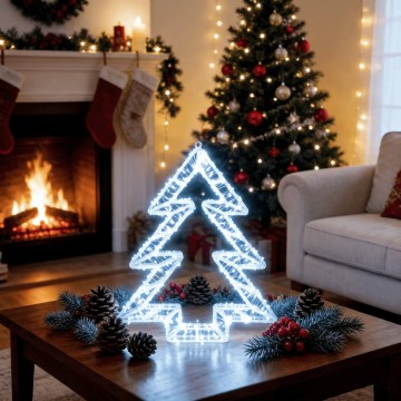 BRILAGI - LED Buiten kerstdecoratie LED/6W/8 functies 43 cm IP44 kerstboom koel wit