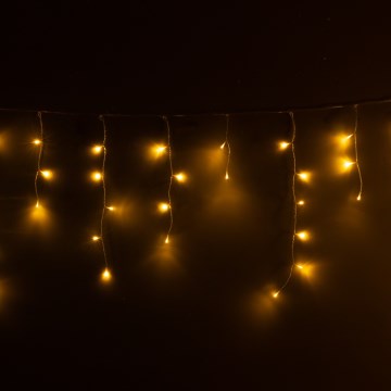 Brilagi - LED buiten kerstgordijn 200xLED/8 functies 13 m IP44 warm wit ijspegels