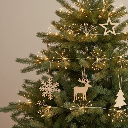 Brilagi - LED buiten-kerstlichtsnoer 150xLED 5m IP44 warm wit vuurwerk-effect