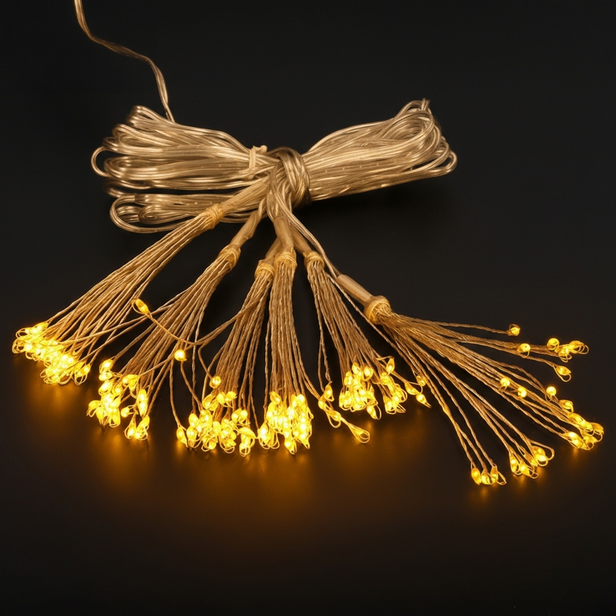 Brilagi - LED buiten-kerstlichtsnoer 150xLED 5m IP44 warm wit vuurwerk-effect