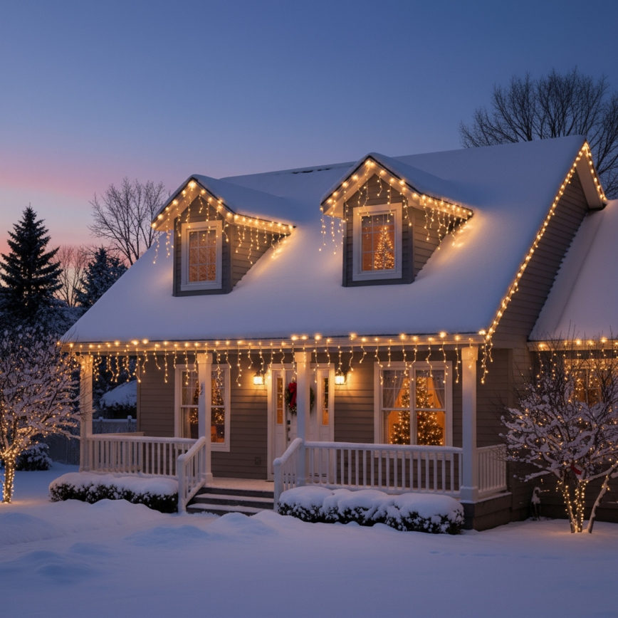 Brilagi - LED-kerstverlichting voor buiten, 200 LED / 8 functies, 13 m, IP44, warm wit, ijspegels