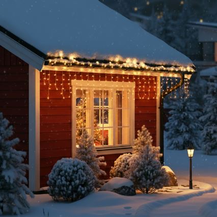 BRILAGI - LED buiten kerstlichtsnoer 200xLED/8 functies 13m IP44 warm wit ijspegels